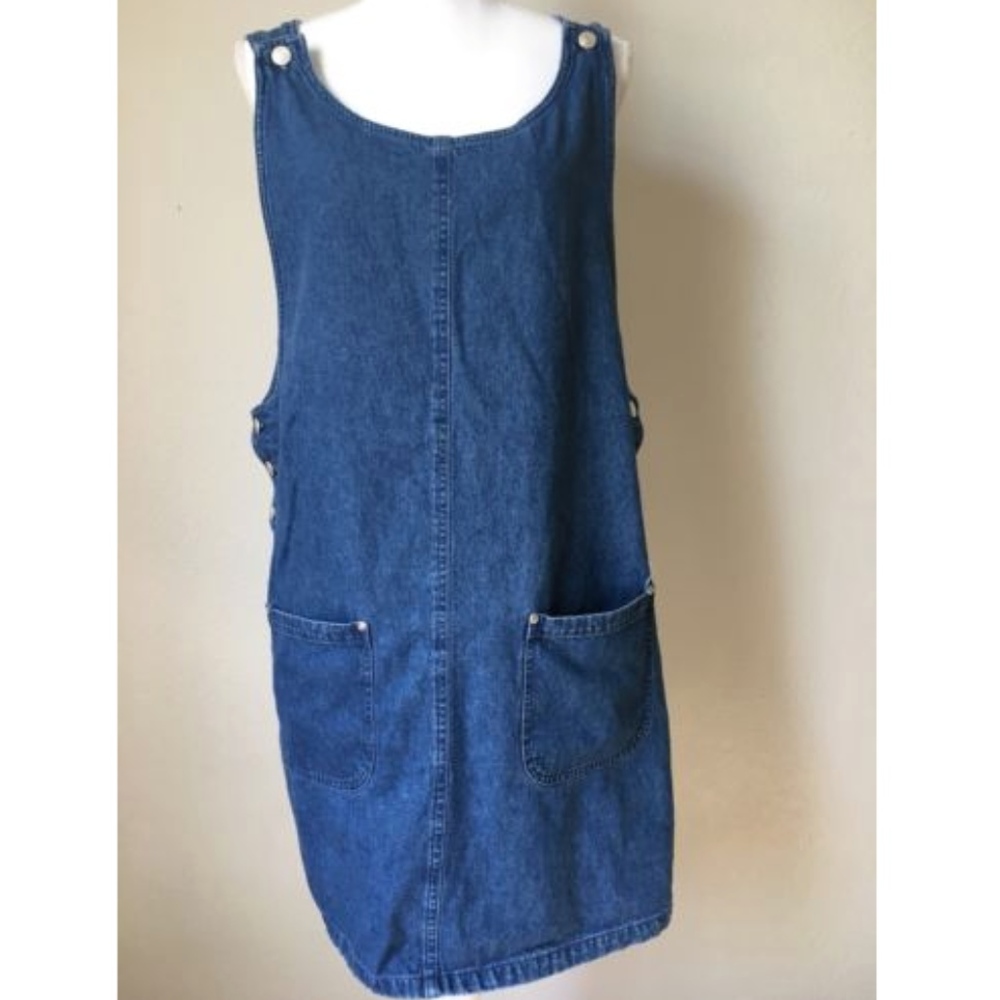 Vtg Directives Denim Overalls Dress Plus XL